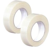 DAOKAI Extra Strong Cross weave Reinforced Tape,20mm x50m Heavy Duty Duct Tape,Transparent Bi-Directional Filament Strapping Tape,Tear Resistant Packing Tape