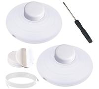 DAOKAI Floor Lamp Foot Switch,White 3A125VAC Inline Cord Switch,Step ON OFF Spring Push Button,Easy DIY Installation,for Foot Pedal Control Replacement Floor Lamp Extension Cord Parts-2Pcs