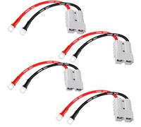 DAOKAI Forklift Charging Plug Cable,50A 600V Battery Quick Connect/Disconnect Connector 10AWG Silicone Cable Connector 30cm with O-Type Terminal for Car Winch Trailer - 2 Set