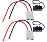 DAOKAI Forklift Charging Plug Cable,50A 600V Battery Quick Connect/Disconnect Connector with 10AWG 60cm Silicone Cable,Single Head Line Battery Charging Cable Towing Winch Quick Connect - 1set