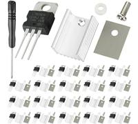 DAOKAI L7805CV L7805 Three-Terminal Voltage Regulator Output 5V 1.5A Integrated Circuits Linear Positive Voltage Regulators TO-220 with Aluminum Heatsink Screwdriver Mounting Kits(20 pcs)