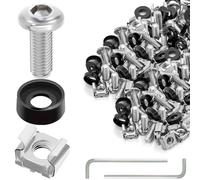 DAOKAI M6 Rack Screws Cage Nuts and Washers Set,M6x16mm Hexagon Socket Rack Mount Screws and Square Insert Nuts,for Rack Mount Data Cabinets,Stainless Steel-50set