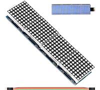 DAOKAI MAX7219 Dot Matrix Module 8 x 32 MCU Control Driver Board Blue LED Common Cathode 4 in 1 Display Module with Dupont Cable for Arduino Microcontroller