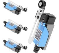 DAOKAI ME-8108 Momentary Limit Switch Adjustable Roller Lever Arm self reset NC-NO Travel Switch Roller Lever for CNC Mill Laser Plasma Router, 4 pcs