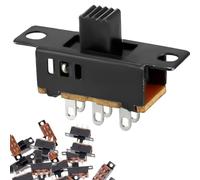 DAOKAI Mini Micro Slide Switch DPDT 6mm High Knob 6 Pin 3 Position Vertical Panel Mount Slide Switch DC 50V 0.5A Latching Toggle Switch SS23D32G6-100PCS