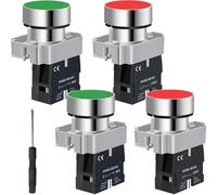 DAOKAI Momentary Push Button Switch,Momentary Start/Stop Button 22mm,1 Green NO & 1 Red NC,AC 660V 10A On Off Switch for Electrical and Electronic Applications