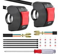 DAOKAI Motorcycle Handlebar Switch Universal Handlebar Toggle Switch 22mm 7/8inch 12V On/Off Push Button Control(Red) for U5 U7 U2 LED Headlight Scooter Electrombile-2pcs