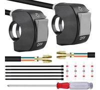 DAOKAI Motorcycle Handlebar Switch Universal Handlebar Toggle Switch 22mm 7/8inch 12V On/Off Push Button Control(Grey) for U5 U7 U2 LED Headlight Scooter Electrombile-2pcs