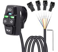 DAOKAI Motorcycle Head Light Turn Switch,3 IN 1 Motorcycle 22mm 7/8in Handlebar Horn Turn ON/Off Control Switch Signal Button, for Motorbike Electric Bike