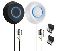 DAOKAI PC Power Button External HDD Push Computer Host Round LED Button On/Off Desktop Remote PC Computer Case Power Switch(Black+White) with 2m Cables for Motherboard Boot