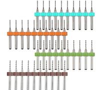 DAOKAI PCB Drill Bits Set,0.6mm 0.8mm 1.0mm 1.2mm Spiral Flute Carbide Drill Bit,for Print Circuit Board Jewelry Beeswax Rough Stone CNC Engraving etc.(4 sets)