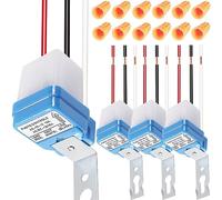 DAOKAI Photocell Switch Auto on Off Photocell Light Switch Light Sensor AC DC 12V 10A dusk to dawn photocell Sensor Photoswitch Light Sensor Switch with knob cap,pack of 4