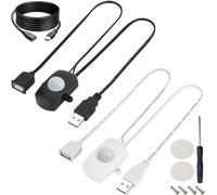 DAOKAI PIR USB IR Sensor DC 5-24V Mini USB Motion Sensor for DIY LED Lighting,120 Degrees Detecting Range,PIR Infrared Motion Detector Automatic Switch-2pcs