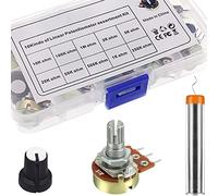 DAOKAI Potentiometer Kit,B1K 2K 5K 10K 20K 50K 100K 250K 500K 1M Ohm Multiturn Trimmer Potentiometer with Knobs 3 Terminals Linear Taper Rotary Audio,for Volume Control