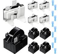 DAOKAI Refrigerators PTC Starter Relay 3 Pin Refrigerator PTC Start/Starter Relay 4.7 Ohm Overload Protector 1/2HP Freezer Overload Protector for Fridges Beverage Freezers-5set