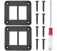 DAOKAI Rocker Switch Panel 2 Way Panel Housing Holder,2 Gang Black Waterproof Anodized Aluminium Switch Shell Bracket with Screws for Car Boat Truck RV(2pcs)