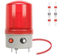 DAOKAI Rotating LED Warning Light,Industrial LED Rotating Strobe Beacon Warning Lights,220V Acoustic Optics Alarm,Emergency Warning Light Red Flashing,with Volume Adjustment/Buzzer