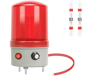 DAOKAI Rotating LED Warning Light,Industrial LED Rotating Strobe Beacon Warning Lights,220V Acoustic Optics Alarm,Emergency Warning Light Red Flashing,with Volume Adjustment/Buzzer