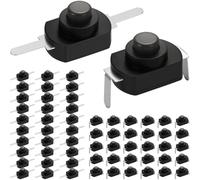 DAOKAI Self-Lock Micro Push Button Switch Latching Mini On/Off Switch 30pcs Straight pins & 30pcs Bent pins DC 30V 1A for SMD Flashlight Type Light Lamp Wall Outlet DIY