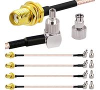 DAOKAI SMA to TS9/CRC9 RG316 Extension Coax Cable,SMA Female to TS9/CRC9 Dual Connector Male Right Angle Coaxial Cable 30cm/0.98ft for Radio Scanner, Car Transmitter, CB Radio-4pcs