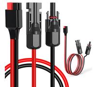 DAOKAI Solar Panel Connector to Power Connectors Cable 10AWG 2ft/60cm Copper Core Low Loss,Waterproof Skin,for RV,Portable Power Station,Solar Powered Battery-2pcs