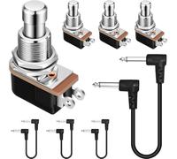 DAOKAI SPST Momentary Soft Touch Foot Switch,2 PIN Normally Open Stomp Box Push Button Footswitch One-touch Control Easy Installation for Guitar Effect Pedal-4PCS