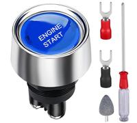 DAOKAI Start Engine Button Car 12v DC 50A Momentary Engine Lgnition Push Button 3 Pin SPST One-Button Start Switch Replacement Parts for Marine Vehicle Racing Car Truck RV(Blue)
