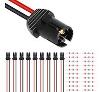 DAOKAI T10 W5W Car Light Bulb Socket Wide Lamp Holder Connector Extension 11cm/4.33in Pre-Wired Harness Adapter Instrument Bulb Socket for Car Motorcycle -10pcs