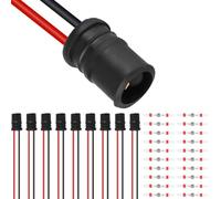 DAOKAI T10 W5W LED Socket,501 Bulb Holder,Car T10 Instrument Bulb Socket,Soft Rubber Pre-Wired Connector Extension Harness Plug Round Mouth for Car Accessories-10Pcs
