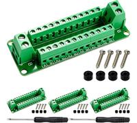 DAOKAI Terminal Block Power Distribution Module 10A,2x12 Position-4Set | 10A High Current Support, Dual Row Terminal Design, Expandable Connection,Stable Power Distribution
