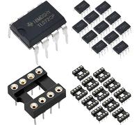 DAOKAI TL072CP Operational Amplifier DIP-8 Delay Op Amps Dual Operational Amplifier DIP TL072CN TL072 Low Noise IC Chips with Round DIP-8 IC Socket,pack of 12