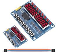 DAOKAI TM1638 Digital Tube LED Display Module 5V 8 Bits Key Digital Tube 8 LEDs 8 Button keys for Arduino AVR ARM with Cable - 2PCS