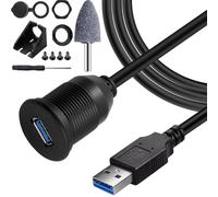 DAOKAI USB Panel Flush Mount Cable,Single Port USB 3.0 Male to Female AUX Car Mount Flush Cable Waterproof Extension for Car Truck Boat Motorcycle Dashboard Panel (1M/3ft)