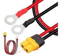 DAOKAI XT60 to O Ring Terminal Cable,XT60H Female to M8 O Ring Eyelet Terminal Plug Connector Cable 12AWG 1m/3.3ft,RC ESC Charger Side Power for RC Lipo Battery FPV Racing Drone-2pcs