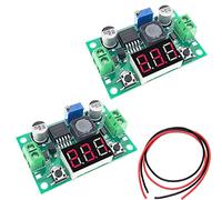DAOKI 2Pcs Buck Converter LM2596 LED Step-Down Power Supply Module Adjustable DC-DC Convert Module 4.0-40V Input to 1.25-37V Output with LED Voltmeter Display