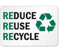 DAOLEG Wall Decor Warning Sign Decor 8x12 Tin Metal Signs Reuse Reduce Recycle Sign Safety Sign Novelty Signs