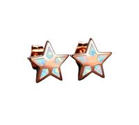 DAOMEI Boho Female White Blue Opal Stone Earring Rose & Gold Silver Color Wedding Earrings Cute Star Small Stud Earrings For Women