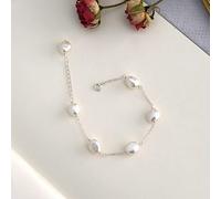 DAOMEI Natural Baroque Freshwater Pearl Bracelet 925 Sterling Silver Chain Handmade Jewelery For Women