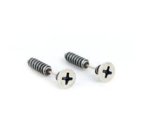 DAOMEI Screw Stud Earrings Unisex Punk Hip Hop 925 Sterling Silver Ear Piercing Studs Pins Silver Fine Jewelry