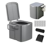 Daooibpa Portable Camping Toilet | Compact Heavy Duty Potty with Paper Holder,Portable Ergonomic Toilet,for Car Travel Hiking Backpack Trips Tent Boat Beach Traffic Jam Home Truck RV Adults