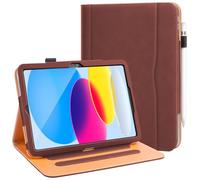 DAORANGE Case for iPad (A16) 11th Generation 11 Inch 2025, iPad 10th Generation 10.9 Inch 2022, PU-Leather Cover with Pencil Holder, Multi-Angle Stand, Document Pocket and Auto Sleep/Wake (Brown)
