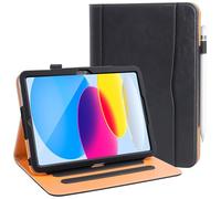 DAORANGE Case for iPad (A16) 11th Generation 11 Inch 2025, iPad 10th Generation 10.9 Inch 2022, PU-Leather Cover with Pencil Holder, Multi-Angle Stand, Document Pocket and Auto Sleep/Wake (Black)