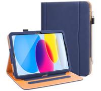 DAORANGE Case for iPad (A16) 11th Generation 11 Inch 2025, iPad 10th Generation 10.9 Inch 2022, PU-Leather Cover with Pencil Holder, Multi-Angle Stand, Document Pocket and Auto Sleep/Wake (NavyBlue)