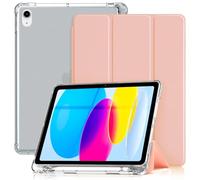 DAORANGE Case for iPad (A16) 11th Generation 11 Inch (2025) / iPad 10th Generation 10.9 Inch Case (2022), Ultra-Slim Cover with Pencil Holder, Translucent Back Cover, Auto Sleep/Wake (Pink)