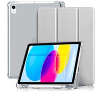 DAORANGE Case for iPad (A16) 11th Generation 11 Inch (2025) / iPad 10th Generation 10.9 Inch Case (2022), Ultra-Slim Cover with Pencil Holder, Translucent Back Cover, Auto Sleep/Wake (Gray)
