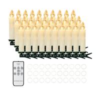 Daord 30 PCS Flameless LED Taper Candles Battery Operated Christmas Tree Candle Lights Electric Fake Candles with Remote Timer Perfect for Holiday Home Garden Wedding Parties Decor (30 PCS,Ivory)