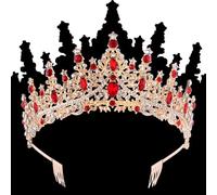 Daorfaa Wedding Crystal Crown - Gold Princess Tiara for Women Girls, Queen Crown, Wedding Bridal Hair Accessories, For Birthday Prom Pageant Party Coming of Age Cere