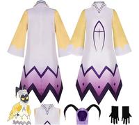 Daotutu Adam Hazbin Hotel Cosplay with Hat Costume Outfits for Men Anime Character Alastor Yellow Uniform Adult Jumpsuit Hat Gloves Full Set Halloween Carnival Fancy Dress Up Suit (M)