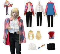 Daotutu Anime Howl's Moving Castle Cosplay Costumes Role Howl’s Uniform Outfits with Wig Full Set Halloween Carnival Party Fancy Dress Up for Unisex Adult (2XL)