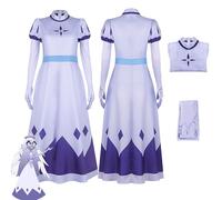 Daotutu Emily Seraphim Hazbin Hotel Cosplay Costume Outfits for Women Anime Character Charlie Morningstar Blue Uniform Adult Full Set Halloween Carnival Fancy Dress Up Suit (3XL)